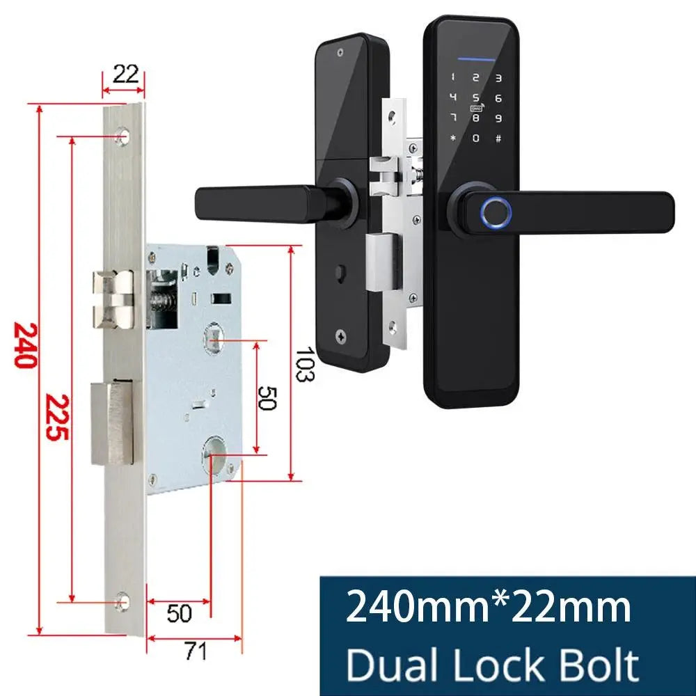 Zemismart Tuya Fingerprint Lock WiFi Smart Intelligent Security Door Lock APP Password RFID Unlock Electronic Lock for Hotels - DomoSpace