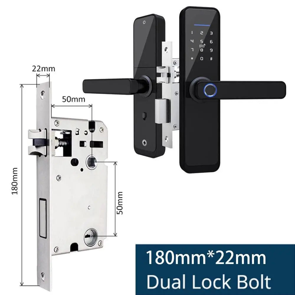 Zemismart Tuya Fingerprint Lock WiFi Smart Intelligent Security Door Lock APP Password RFID Unlock Electronic Lock for Hotels - DomoSpace