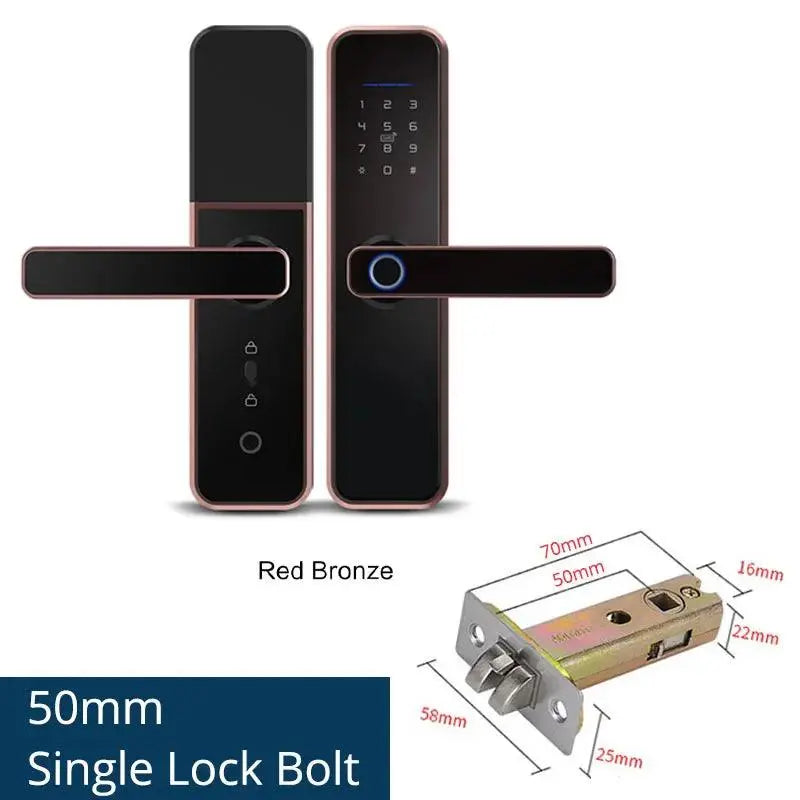 Zemismart Tuya Fingerprint Lock WiFi Smart Intelligent Security Door Lock APP Password RFID Unlock Electronic Lock for Hotels - DomoSpace