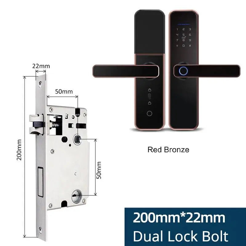 Zemismart Tuya Fingerprint Lock WiFi Smart Intelligent Security Door Lock APP Password RFID Unlock Electronic Lock for Hotels - DomoSpace