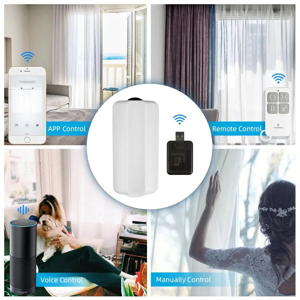 Zemismart Tuya WiFi Smart Robot Driver Auto Curtain Motor - Effortless Control for I Rail, U Rail, and Roman Rod Curtains - DomoSpace