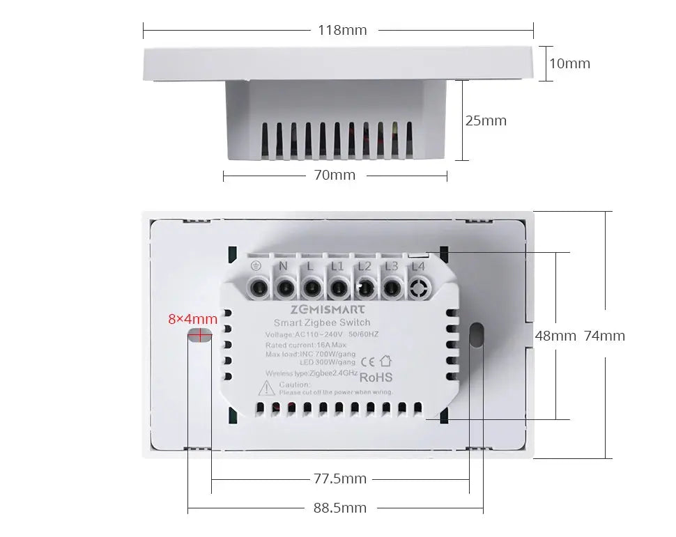 Zemismart Zigbee Smart Wall Light Switch 1 2 3 4 Gangs Black Interruptor With Neutral Alexa Google Home Tuya Smartthings - DomoSpace