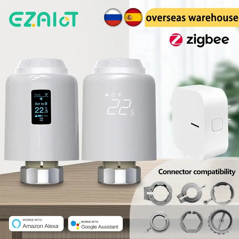 ZigBee TRV WiFi Radiator Thermostat Valve Tuya Smart Life Room Temperature Heating Controller Actuator Voice Google Alexa Home - DomoSpace