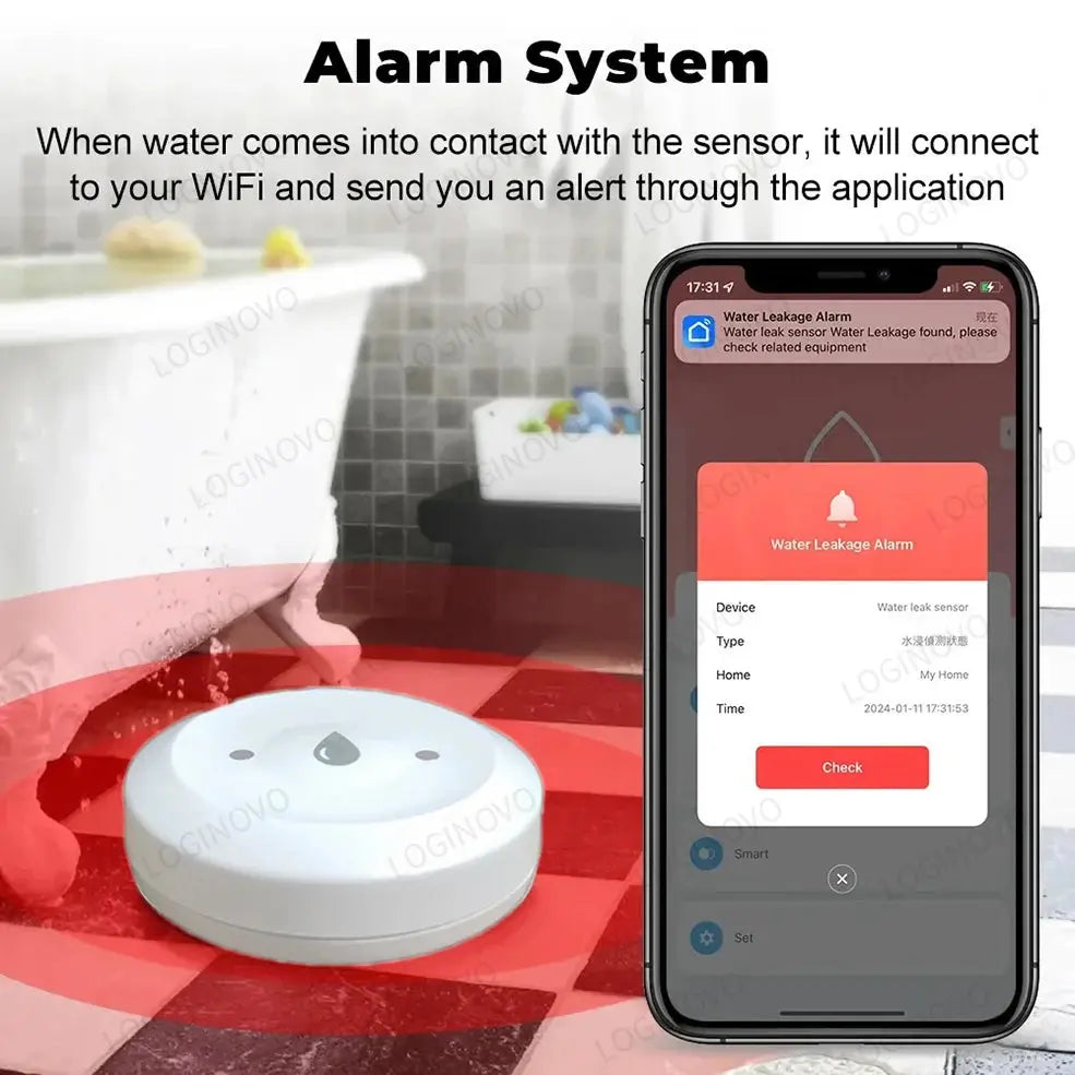 Zigbee Water Leak Sensor Tuya Smart Life Flood Leakage Immersion Sensor App Remote Monitoring Detector Work With Zigbee Gateway - DomoSpace