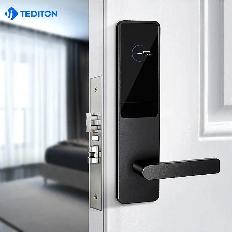 outdoor hotel tuya digital keyless door lock smart hotel keyless card management system door locks - DomoSpace